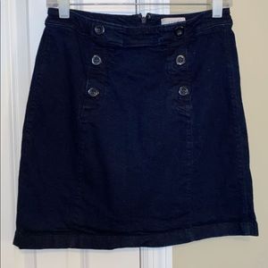 Navy Blue Loft Button Skirt (size 4)